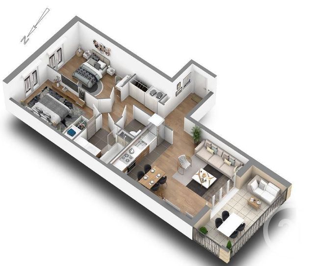 Afficher la photo en grand Appartement F3 à vendre - 3 pièces - 62.64 m2 - LE PERREUX SUR MARNE - 94 - ILE-DE-FRANCE - Century 21 Bords De Marne